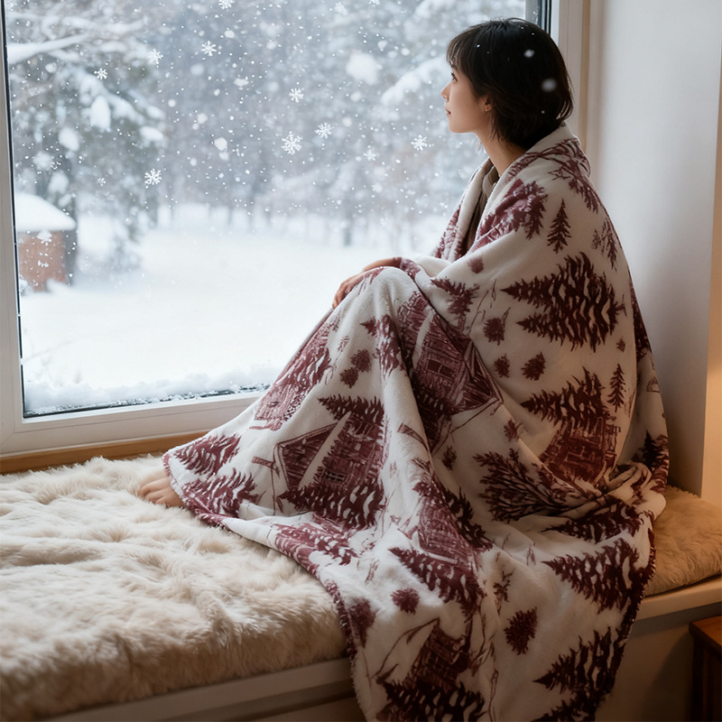 Фланелено одеяло с печат по снимка, геометричен модел, тегло 300-500 г