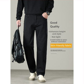 Muške traperice s ravnim krojem, denim, pamuk 35–75%, srednji pojas, kopčanje naprijed, debeli materijal, zimski model