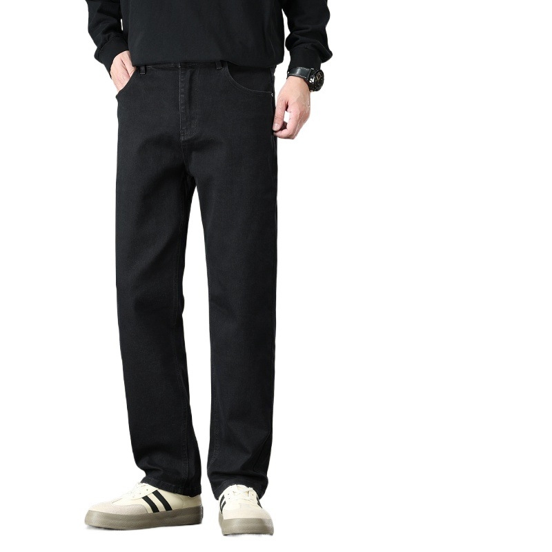 Muške traperice s ravnim krojem, denim, pamuk 35–75%, srednji pojas, kopčanje naprijed, debeli materijal, zimski model