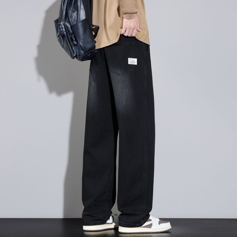 Muške traperice, ravnog kroja, široke nogavice, denim pamuk, vezivanje šnurova