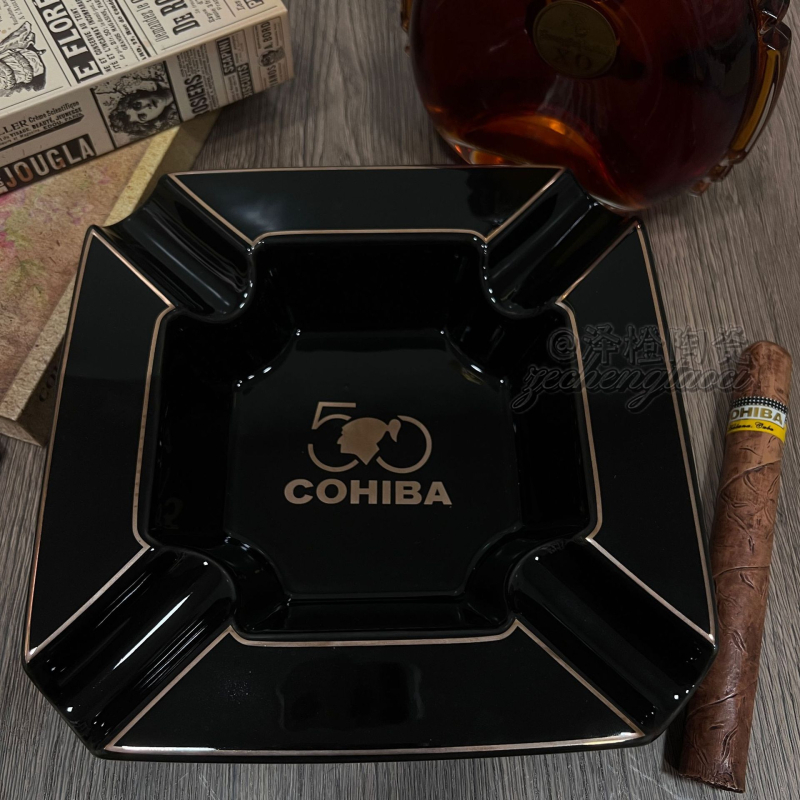 Pepalnik za cigare keramika, europski stil kvadratni, 4 mjesta, otisnut logotip, prilagodljiv