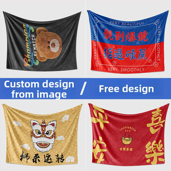 Flanelová deka s potlačou karikatúrneho vzoru, 200 g, zmesové vlákno, jeseň-zima