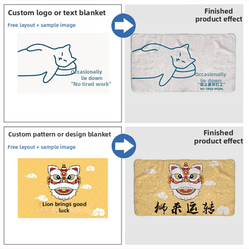 Flanelová deka s potlačou karikatúrneho vzoru, 200 g, zmesové vlákno, jeseň-zima