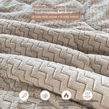 Deka od koralnog pliša za krevet, poliester, zimska debljina, moderan minimalistički stil