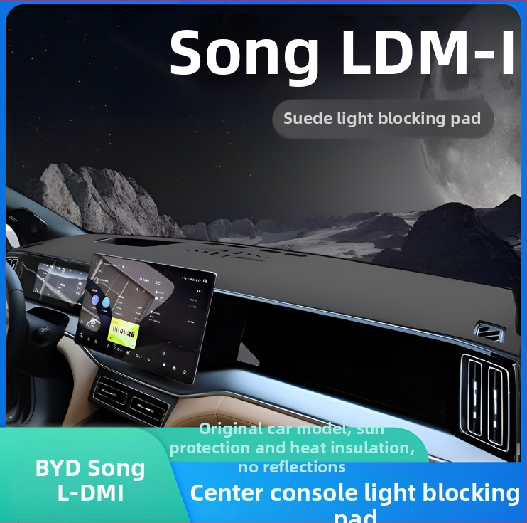 BYD Song LDMI podložka z velúru na palubnú dosku – ochrana proti oslneniu, protišmyková, tepelná izolácia pre stredovú konzolu
