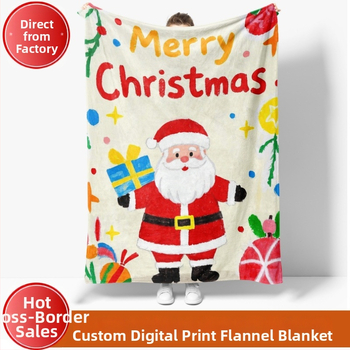 Personalizovaný flanelový pléd, polyester, 280–300 g/m², vlastný portét tlač, vhodný pre všetky ročné obdobia