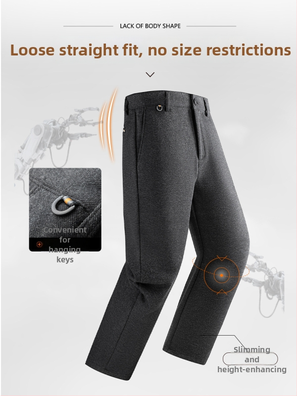 Muške poslovne hlače od vunene smjese – visoki struk, ravni kroj, zatvarač, debela tkanina, visoka elastičnost