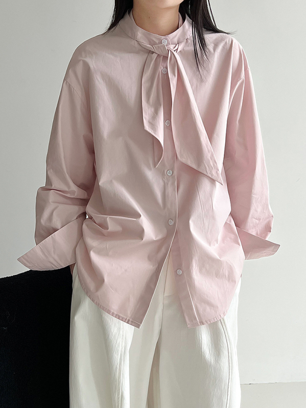 Košulja – 95% pamuk, labavi kroj, polo ovratnik, dugi rukavi, japansko-korejski casual stil