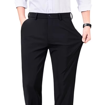 Muške hlače ravnog kroja, poslovni formalni stil, poliester smjesa, proljeće 2025
