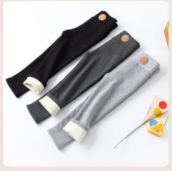 Dječje legice za djevojčice s flis podstavom za zimu, visokim strukom, debeli, od pamuka