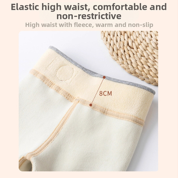 Dječje legice za djevojčice s flis podstavom za zimu, visokim strukom, debeli, od pamuka