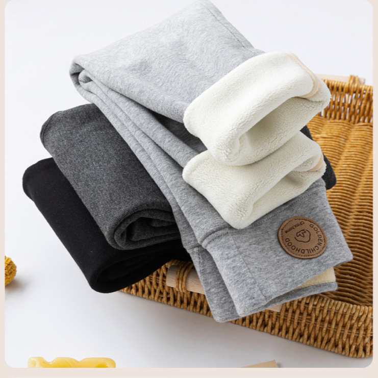 Dječje legice za djevojčice s flis podstavom za zimu, visokim strukom, debeli, od pamuka