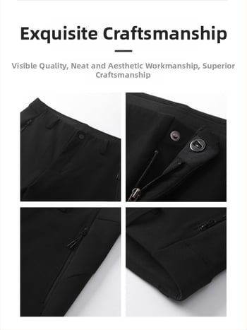 Muške poslovno-ležerne hlače ravnog kroja, srednji pojas s remenom, zip zatvarač, tkanina najlon/spandeks, više džepova