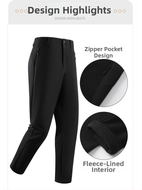 Muške poslovno-ležerne hlače ravnog kroja, srednji pojas s remenom, zip zatvarač, tkanina najlon/spandeks, više džepova