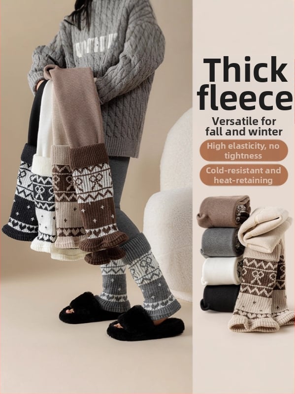 Djevojčice legingse s preklopljenim čarapama, fleece podstava za jesen i zimu, duljina devet bodova, srednji pojas, poliester 75%