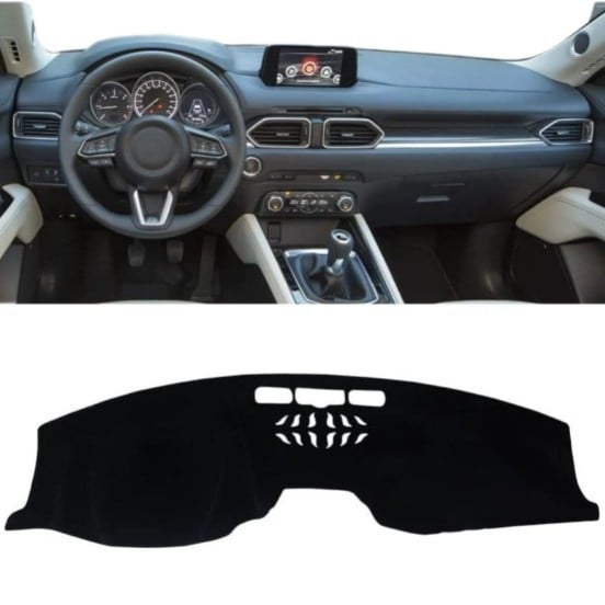 Zaštitna podloga za instrument ploču Mazda CX-5 KF 17-23, zaštita od svjetla, ispis logotipa, prilagodljivo, materijal: poliester-silikon