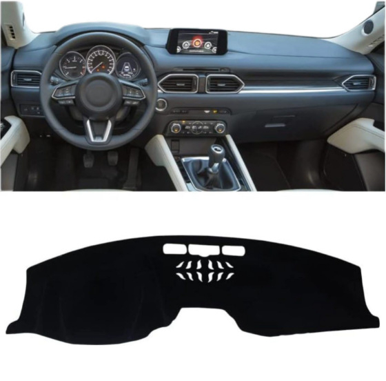 Zaštitna podloga za instrument ploču Mazda CX-5 KF 17-23, zaštita od svjetla, ispis logotipa, prilagodljivo, materijal: poliester-silikon