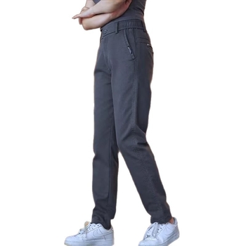 Muške hlače za poslovni casual, slim fit s ravnim krojem, srednji struk, kopča vezicom, bez glačanja, 95% poliester, više džepova