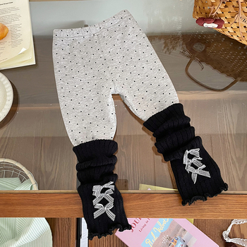 Dječje leggingsice za djevojčice s plišanim podstavom, jesen-zima 2025, 80% poliester, elastični pojas, dob 1–3 godine