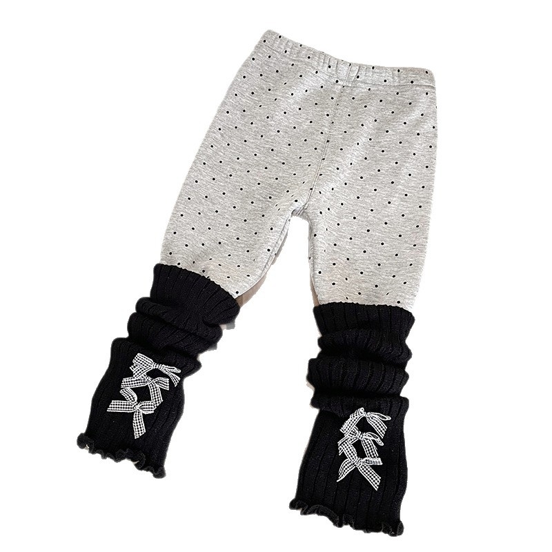 Dječje leggingsice za djevojčice s plišanim podstavom, jesen-zima 2025, 80% poliester, elastični pojas, dob 1–3 godine