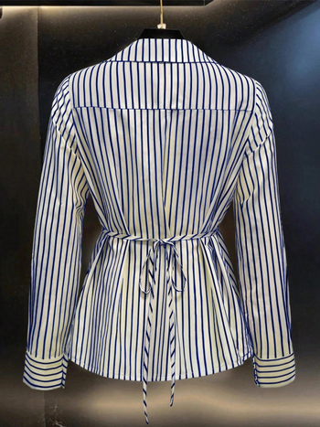 Ženska košulja od poliestera s 3D uzorkom, V izrez, dugi rukavi, prednje kopčanje s tri gumba