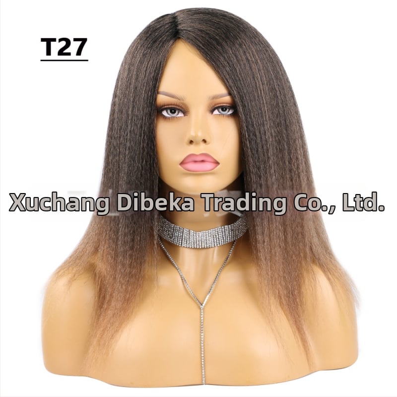 Egzotična duga ravna perika, model DBK-003, materijal kose: domaće svila, bojanje bez topline