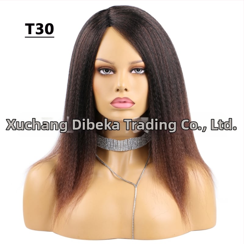 Egzotična duga ravna perika, model DBK-003, materijal kose: domaće svila, bojanje bez topline