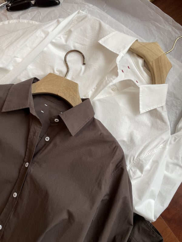 Košulja, kardigan-stil, pamuk tkanina, dugi rukavi