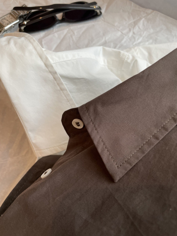 Košulja, kardigan-stil, pamuk tkanina, dugi rukavi