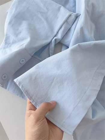 Košulja od pamuka, Harajuku Wind stil, dugi rukav, POLO ovratnik, jednostruka kopčava