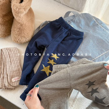 Dječje zimske hlače s flisom, korejski stil, visok pojas, 90% pamuk, zima 2025