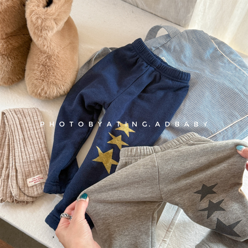 Dječje zimske hlače s flisom, korejski stil, visok pojas, 90% pamuk, zima 2025