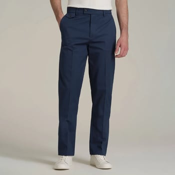 Muške poslovne hlače, ravni kroj, pamuk twill, 65% pamuk, tkanina, gumb detalj