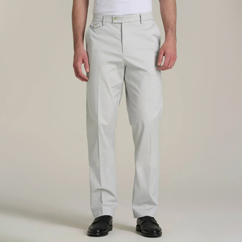 Muške poslovne hlače, ravni kroj, pamuk twill, 65% pamuk, tkanina, gumb detalj