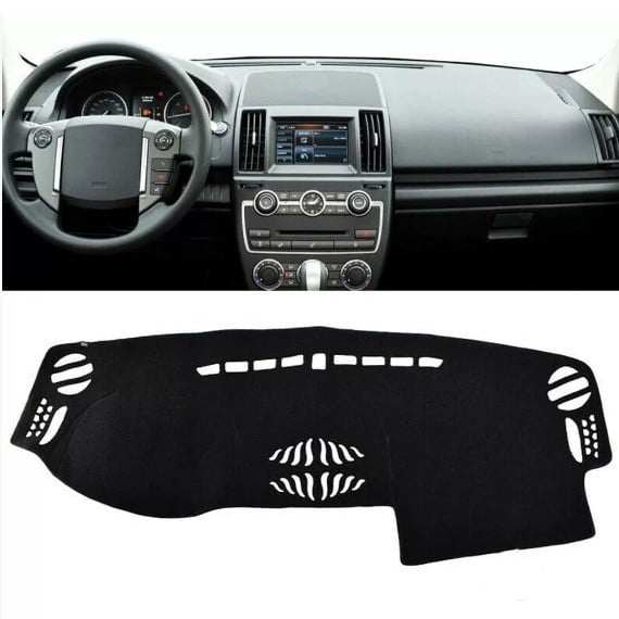 Autó műszerfalvédő matrac — poliészter-szilikon anyag, kompatibilis a LR2 Freelander 2-vel (2007-2014), minden évszakhoz, logó nyomtatás, testreszabható.