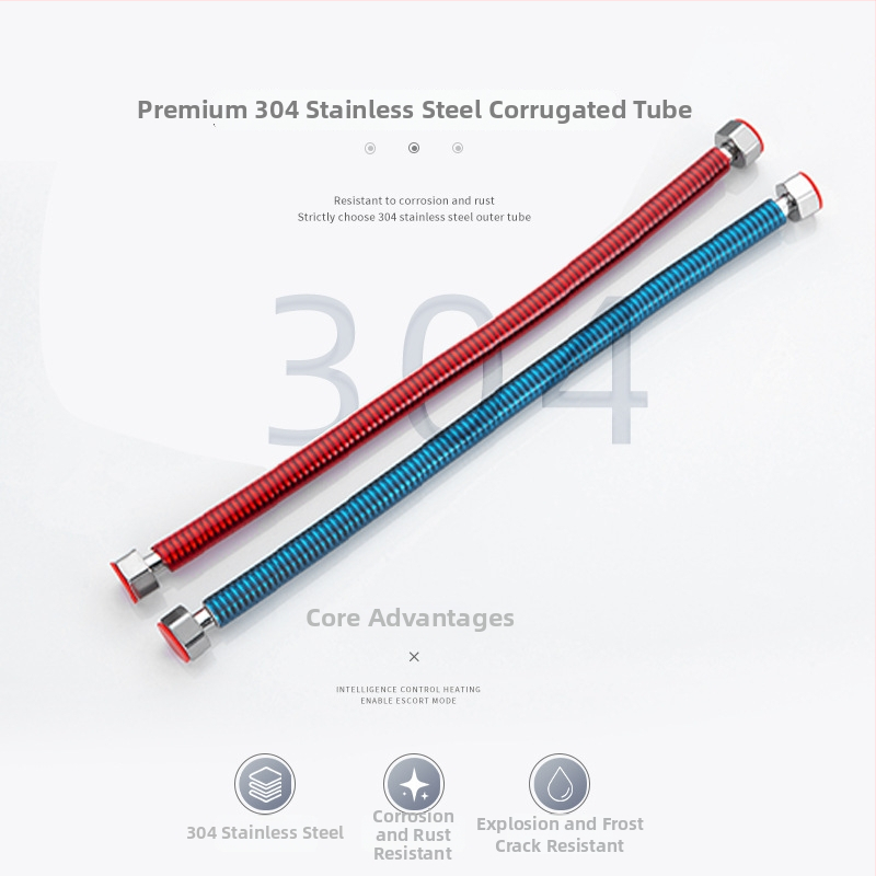 304 ανοξείδωτος χάλυβας κυματοειδής σωλήνας εισόδου νερού για θερμαντήρα αερίου, σπειροειδής εγκατάσταση, τυπική πίεση, τυπική θερμοκρασία