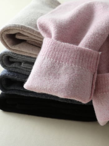 Dječje vunene legice u korejskom stilu, 80% vune, srednji pojas, jednobojne, zima