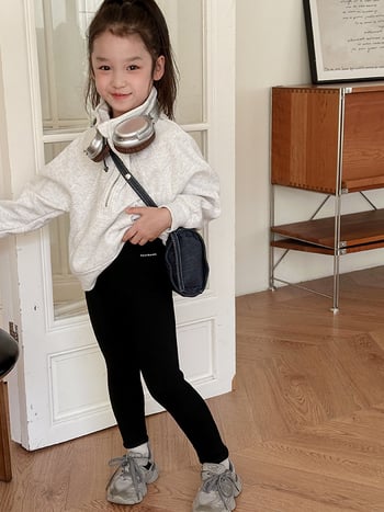 Djevojčice legice s flis podlogom, pamuk, visok pojas, elastičan pojas, pogodne za jesen i zimu