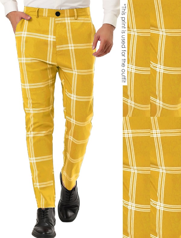 Muške hlače ravnog kroja, pamuk–poliesterska smjesa (96% poliestera), lagani poslovni stil, digitalni otisak, pogodne za sve sezone.