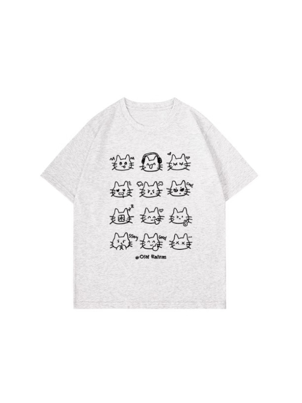 Ženski pamukasti T-shirt s kratkim rukavima u američkom retro stilu, udoban kroj, okrugli izrez, tisk s tekstom