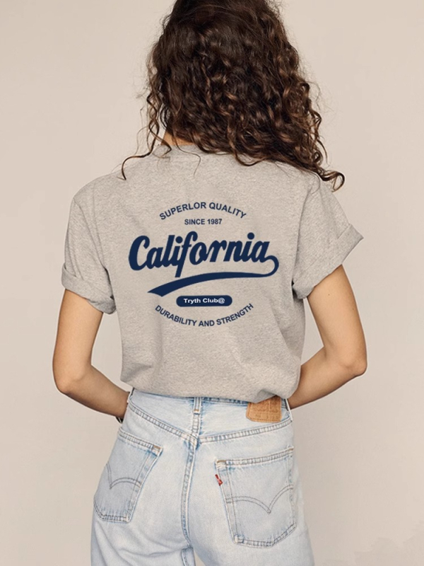Ženski pamučni kratki rukav T-shirt, print s anime likom, opuštenog kroja, okrugli izrez, srednja duljina, ljeto 2025