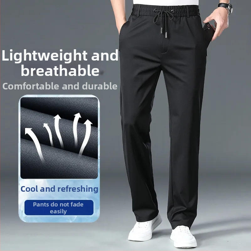 Muške sportske hlače za svakodnevnu upotrebu, s visokim elastičnim pojasom, ravnog kroja, duge, materijal: poliester‑mješavina (90% poliester)