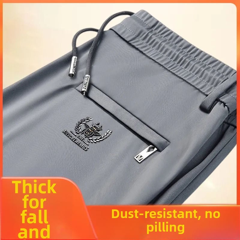 Muške sportske hlače za svakodnevnu upotrebu, s visokim elastičnim pojasom, ravnog kroja, duge, materijal: poliester‑mješavina (90% poliester)