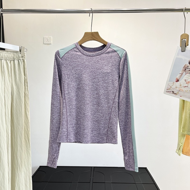 Ženski T-shirt s dugim rukavima od pamukasto-blend materijala s viskozom do 30%, kreativan uzorak, pulover stil, okrugli izrez, široka silueta