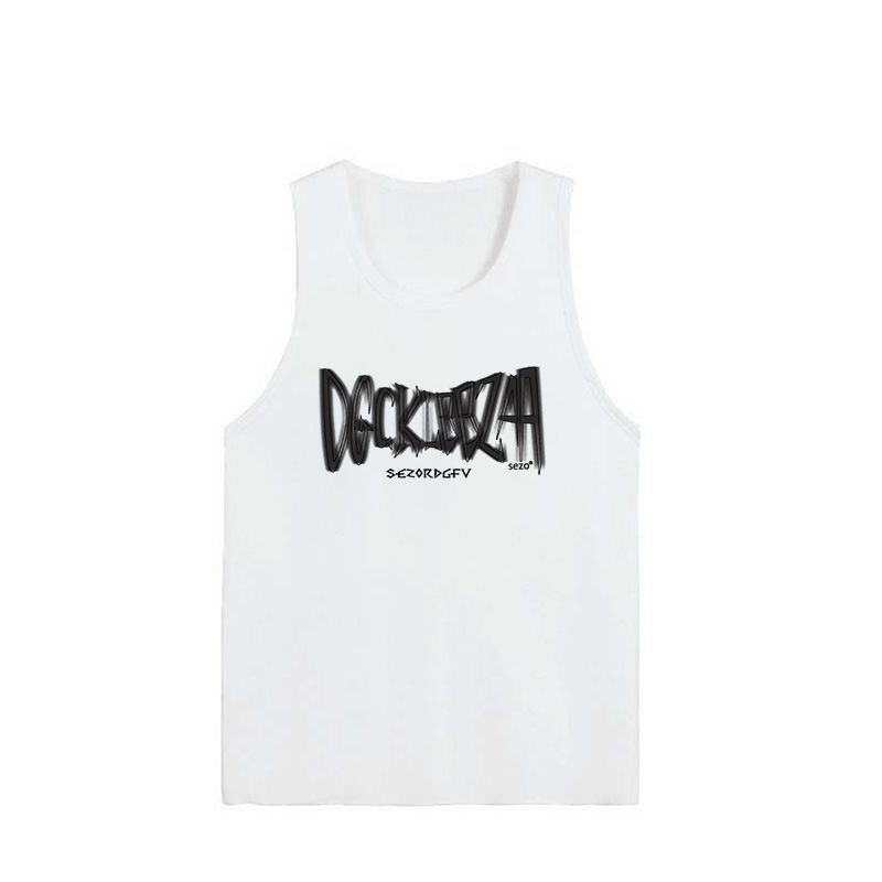 Phillips T-shirt, Harajuku stil bez rukava, print s tekstom, slobodan kroj (duljina 50–65 cm, ljeto 2024)