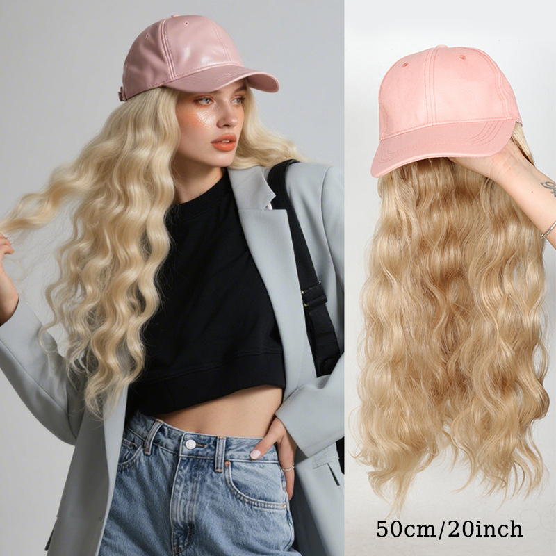 Perika s kapom za baseball – duga kosa, vlakna otporna na visoku temperaturu, prozračna kapa, korejski stil