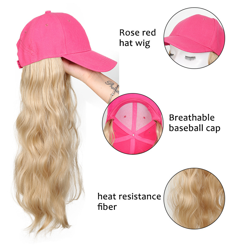 Perika s kapom za baseball – duga kosa, vlakna otporna na visoku temperaturu, prozračna kapa, korejski stil