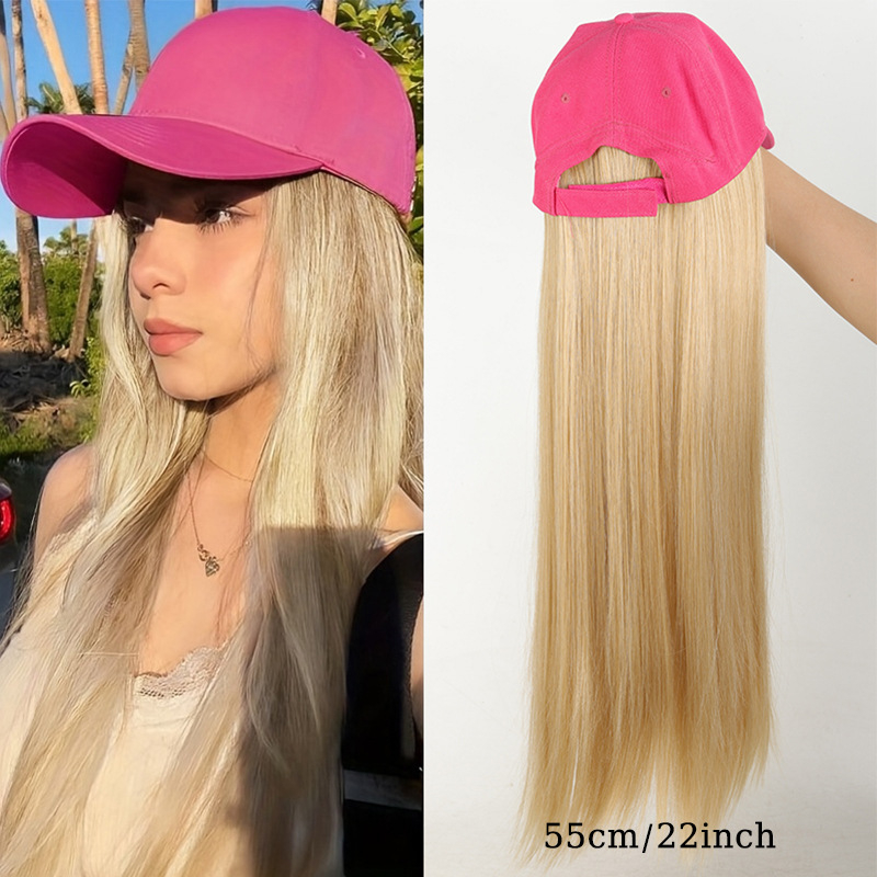 Perika s kapom za baseball – duga kosa, vlakna otporna na visoku temperaturu, prozračna kapa, korejski stil