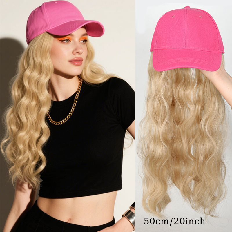 Perika s kapom za baseball – duga kosa, vlakna otporna na visoku temperaturu, prozračna kapa, korejski stil