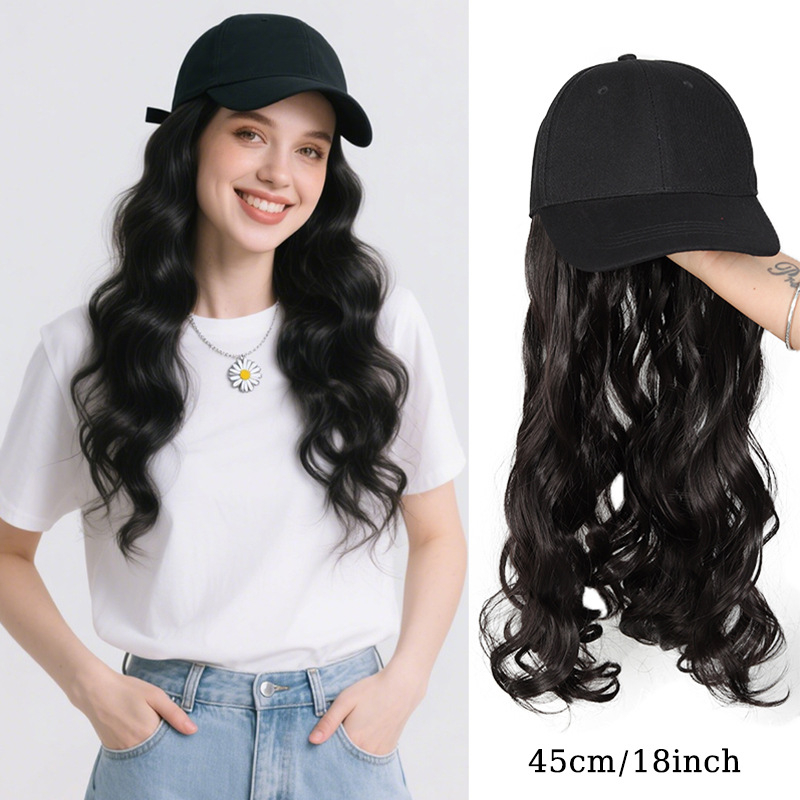 Perika s kapom za baseball – duga kosa, vlakna otporna na visoku temperaturu, prozračna kapa, korejski stil